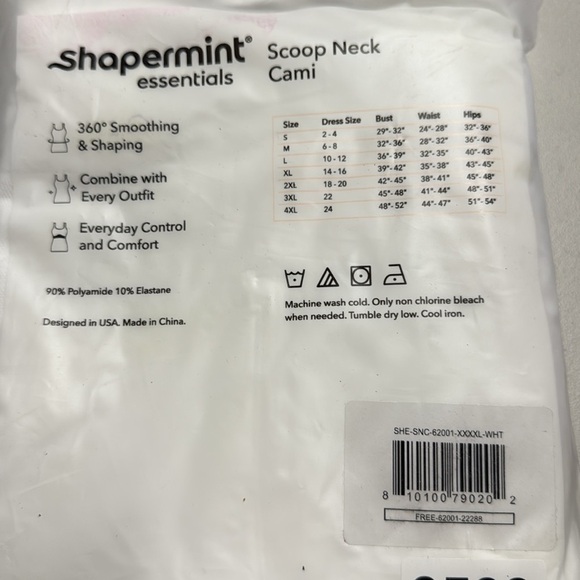 Shapermint Essentials All Day Every Day Scoop Neck Cami Size XXXXL - Picture 7 of 7